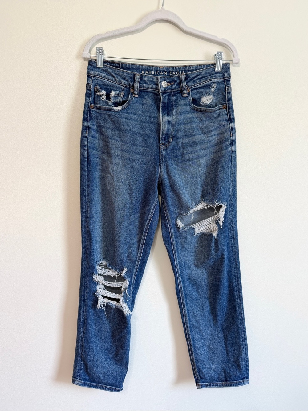 American Eagle Mom Straight Jean Size 8 Stretch AE